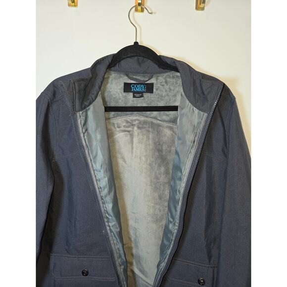 Cody James Core Jacket Mens Medium Gray Water Repellent Outdoor Full Zip Bonded - Picture 2 of 10